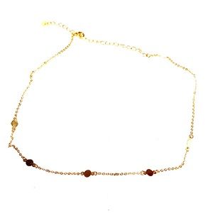 Gold disc sequin choker necklace